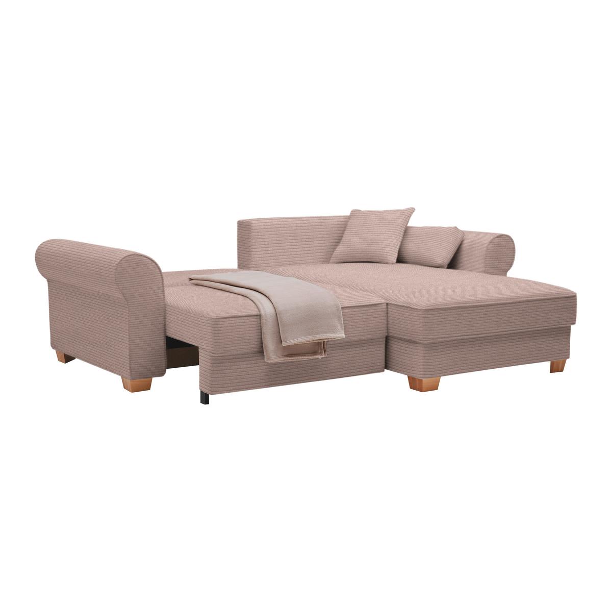 Sedací souprava ANGELO, oboustranná,růžový manšestr - růžová, Moderní, dřevo/kompozitní dřevo (255/92/185cm) - Mömax