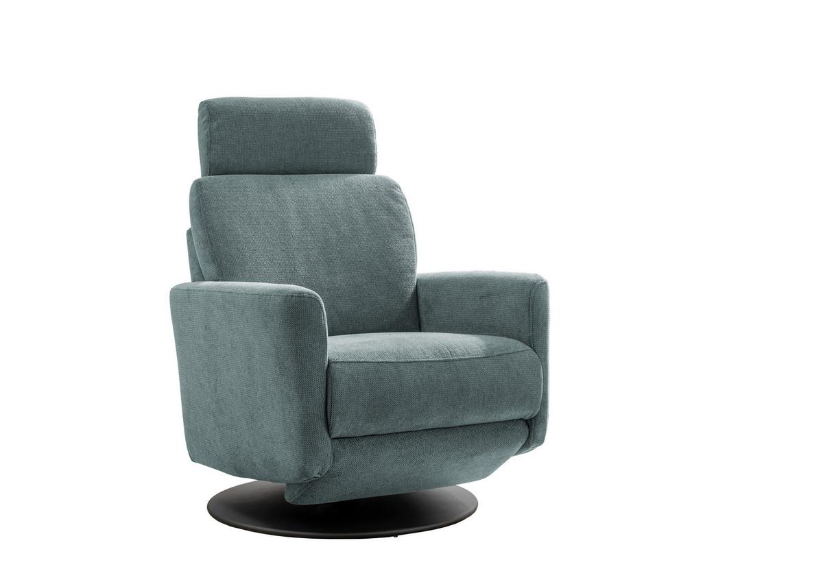 Relaxsessel Centrale T: 87-154 cm, Blaugrau - Blaugrau/Schwarz, MODERN, Textil (77/105/87-154cm) - Livetastic