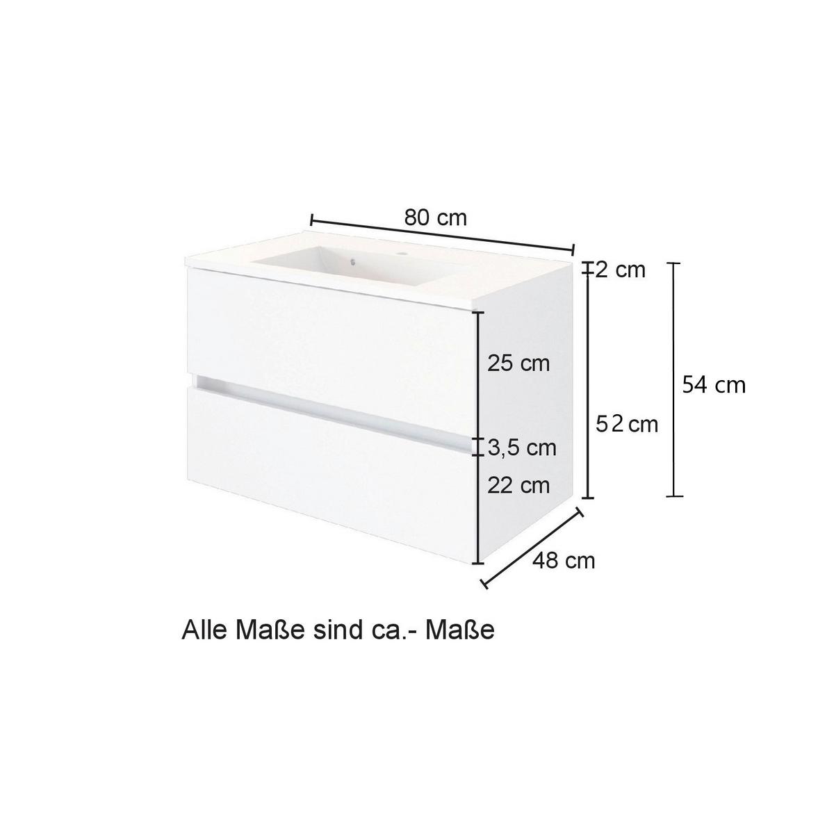 Badmöbel-Set 5-Tlg. inkl. LED Helsinki, Weiß/Eiche - Eichefarben/Weiß, KONVENTIONELL, Glas/Holzwerkstoff (120cm) - Held