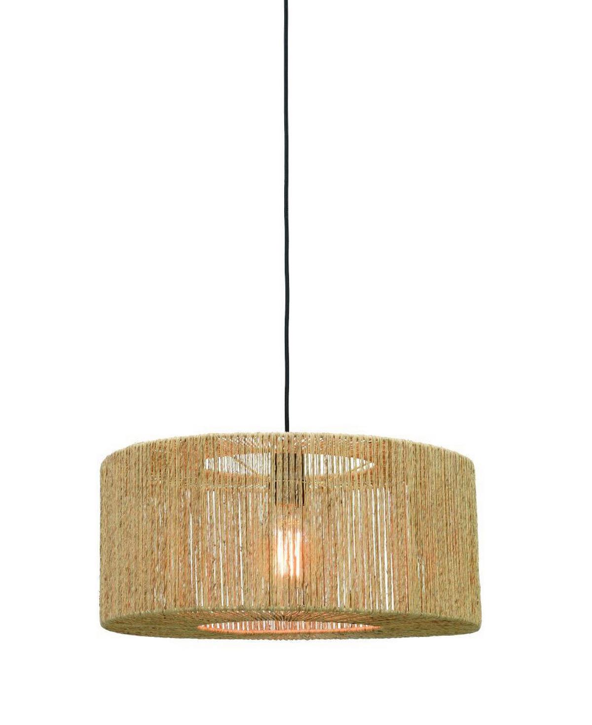 Hängeleuchte Iguazu H: 35 cm 1-Flammig höhenverstellbar - Hellbraun/Schwarz, Natur, Naturmaterialien/Kunststoff (52/35cm) - Good & Mojo