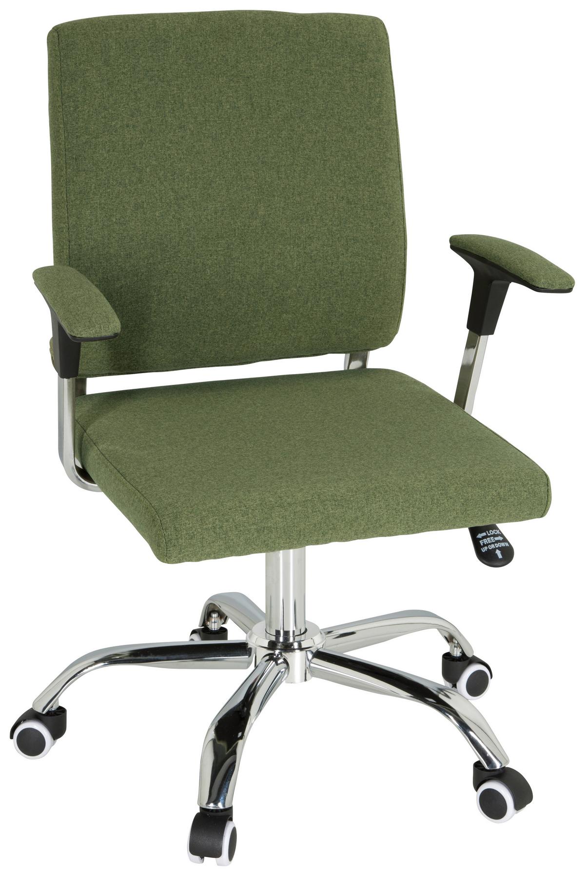 Drehstuhl Charles I Grün - Chromfarben/Grün, MODERN, Kunststoff/Textil (63/96/63cm) - MID.YOU