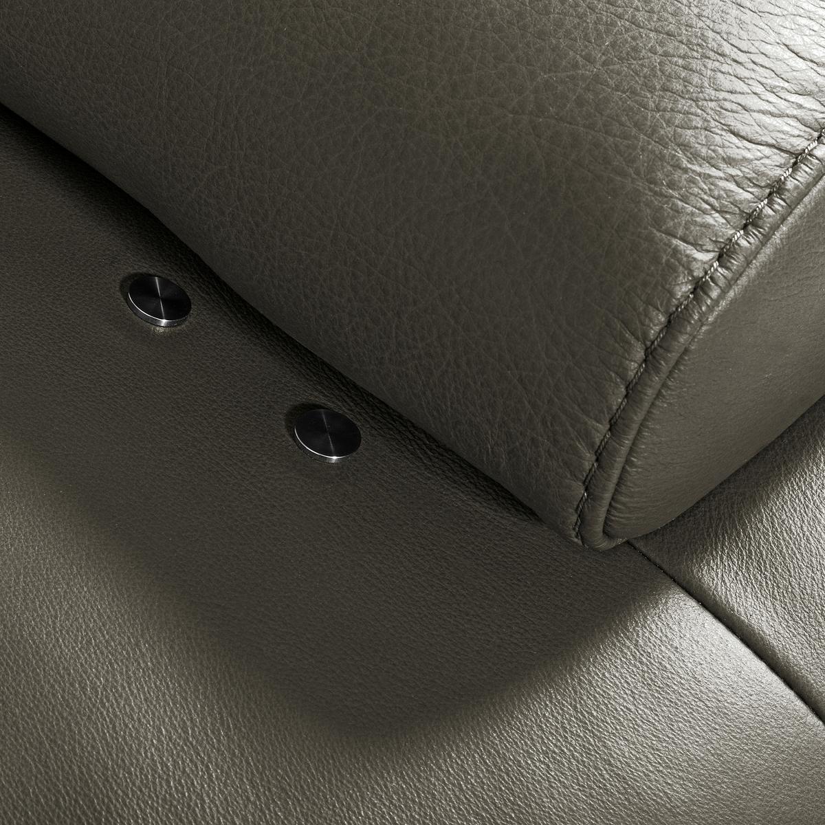 Ecksofa Como Echtleder Grau 237x306 - Schwarz/Grau, Design, Leder (237/306cm) - Livetastic