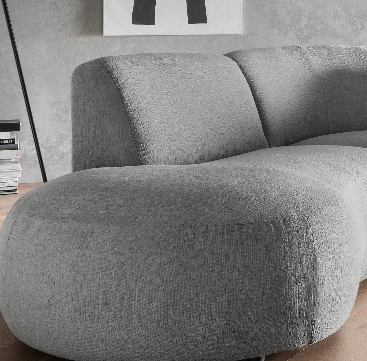 Ecksofa Jesi, Graubraun S: 182x276 Cm - Graubraun/Schwarz, MODERN, Textil (182/276cm) - Livetastic