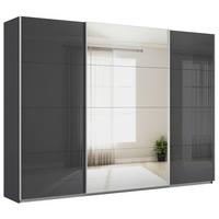 Tolóajtós Szekrény Feldkirch 315/229 Cm - ezüst/magasfényű antracit, Modern, faalapú anyag/Üveg (315/229/62cm)