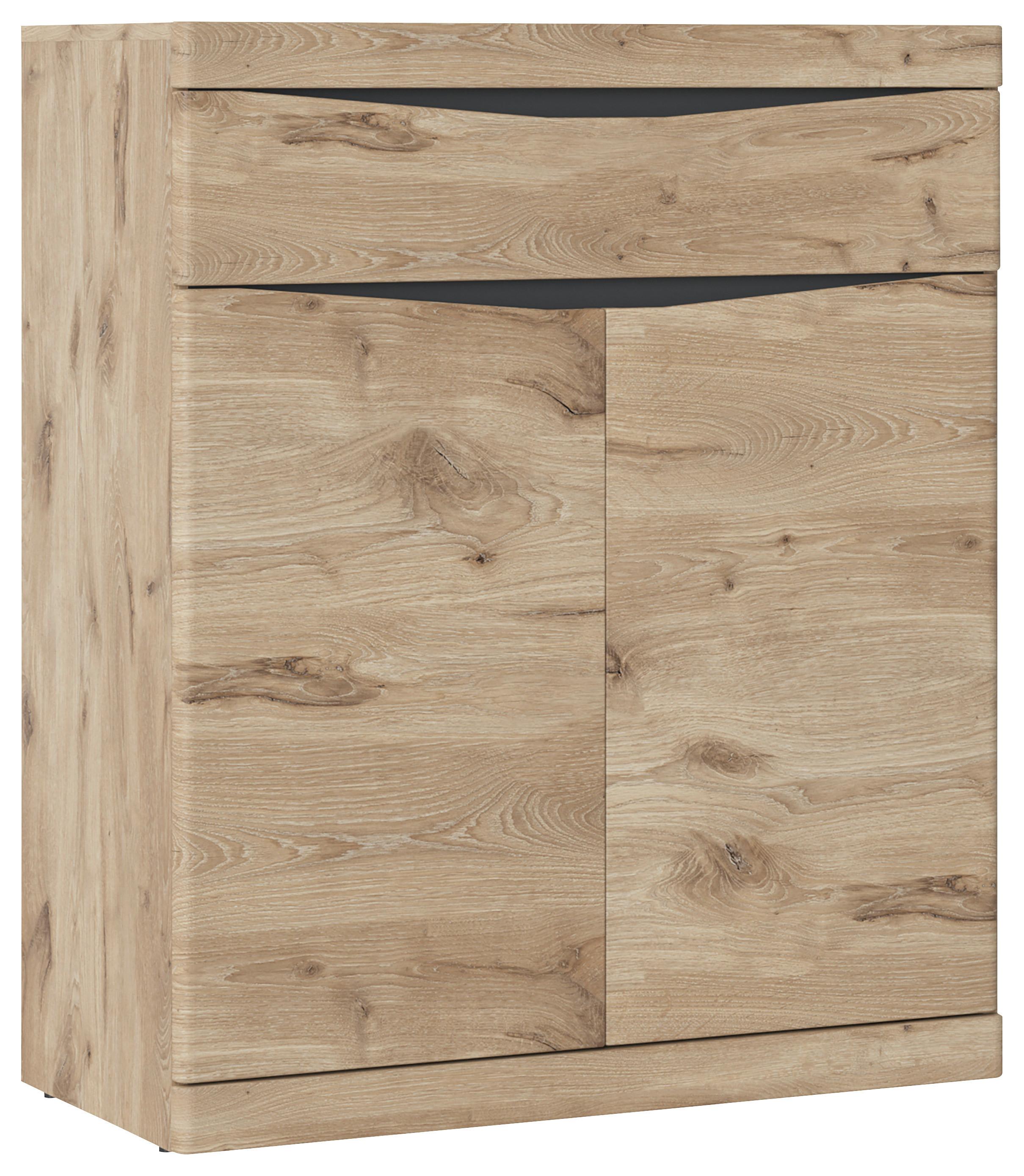 Kommode Twist B: 86 Cm Viking Eiche Dekor/anthrazit - Eichefarben/Anthrazit, MODERN, Holzwerkstoff (86/101,6/39,9cm)