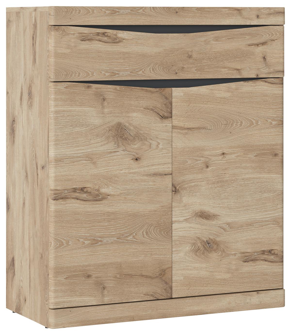 Kommode Twist B: 86 Cm Viking Eiche Dekor/anthrazit - Eichefarben/Anthrazit, MODERN, Holzwerkstoff (86/101,6/39,9cm)