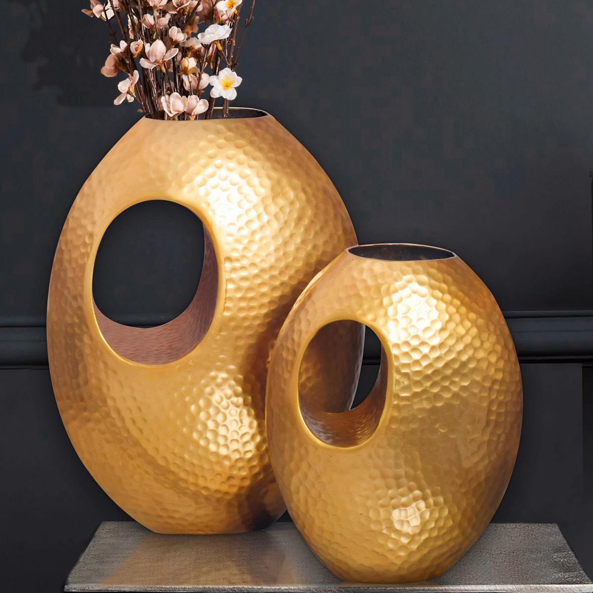 Vase Goldfarben B: 29 Cm - Goldfarben, Design, Metall (29/39/16,5cm) - Livetastic