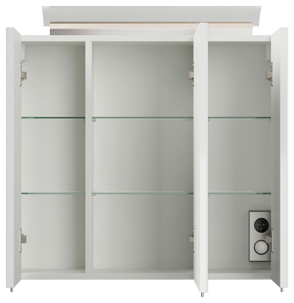 BADEZIMMER Limes, Weiß HG B: 70 cm - Weiß Hochglanz/Weiß, Basics, Keramik/Holzwerkstoff (70cm) - MID.YOU