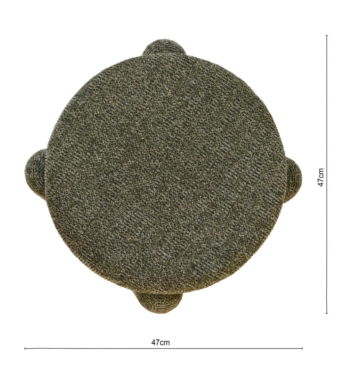 Taburetka LEONIE, zelená ženilka, max. 120 kg - zelená, Lifestyle, kompozitné drevo/textil (47/47/42cm) - Mömax