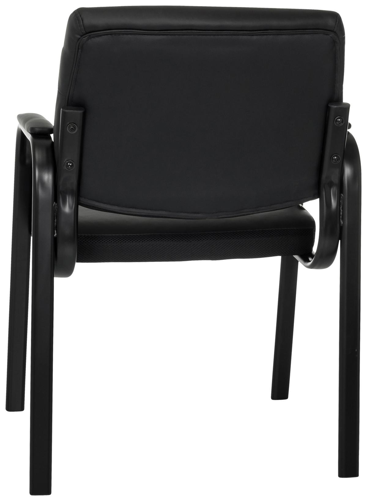 Besucherstuhl Advie V Pu Schwarz B: 60 cm - Schwarz, MODERN, Leder/Metall (60/85/64cm)