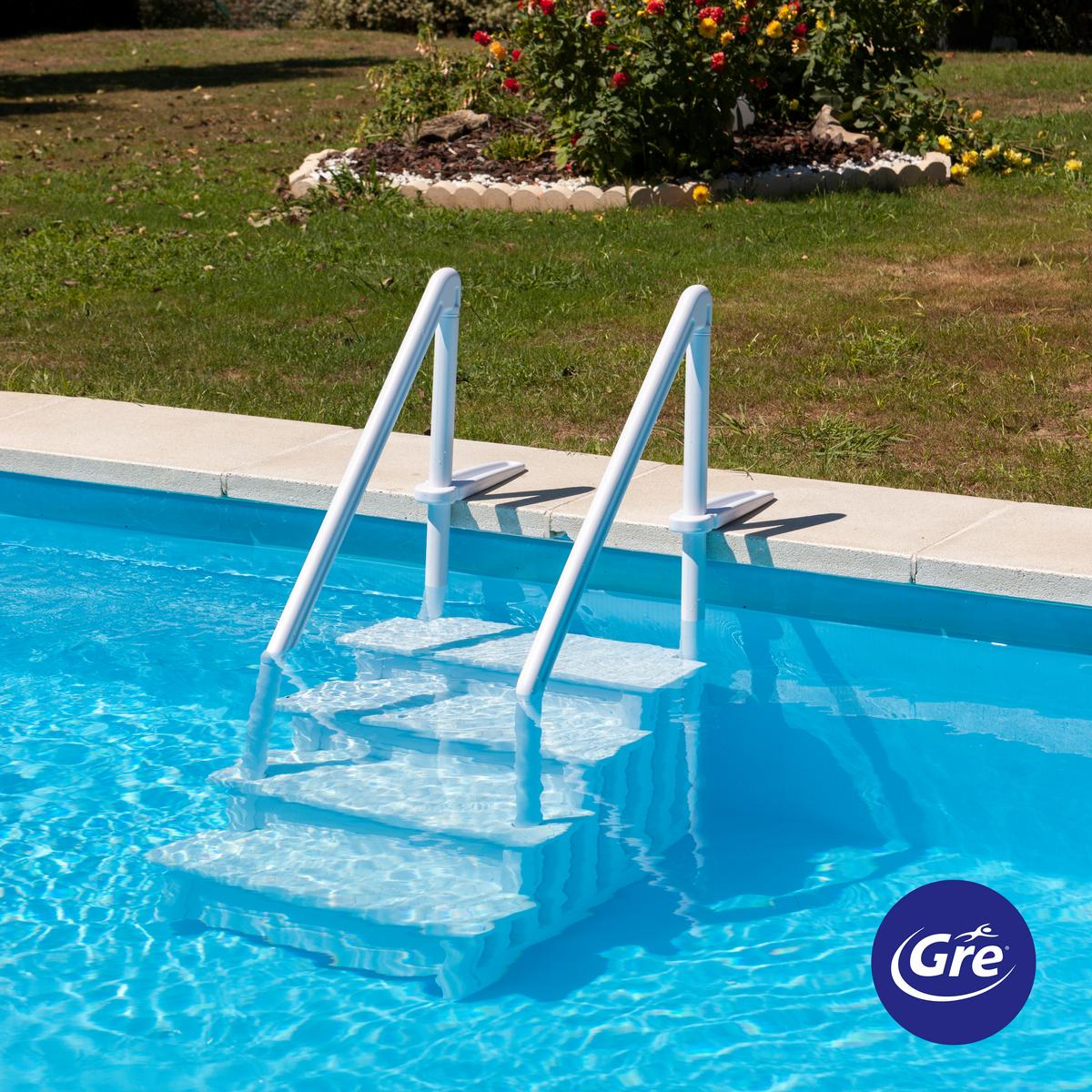 Poolleiter Leiter - Weiß, KONVENTIONELL, Kunststoff (92/206/80cm) - Gre