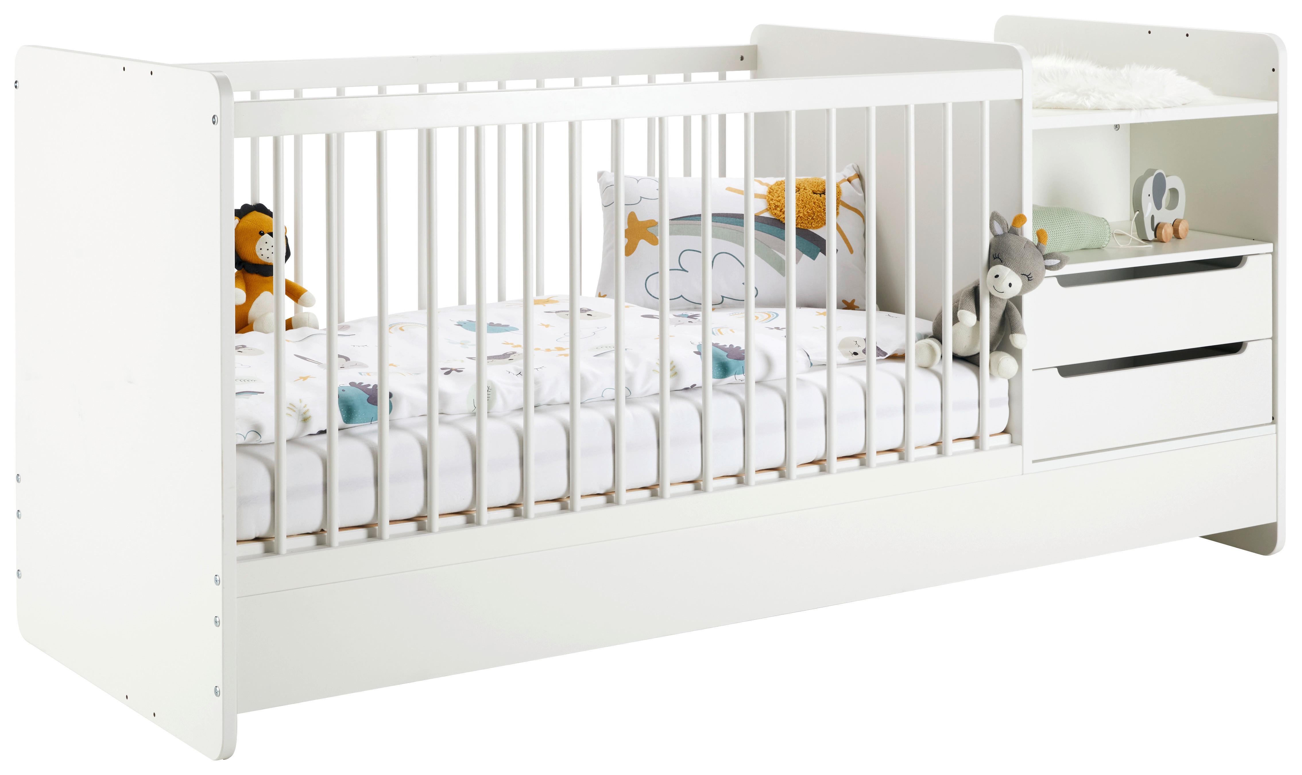 Dětská postýlka KIT NEW- M bílá, PL:cca. 70/140cm - bílá, Moderní, dřevo/kompozitní dřevo (204/75/95cm) - Mömax