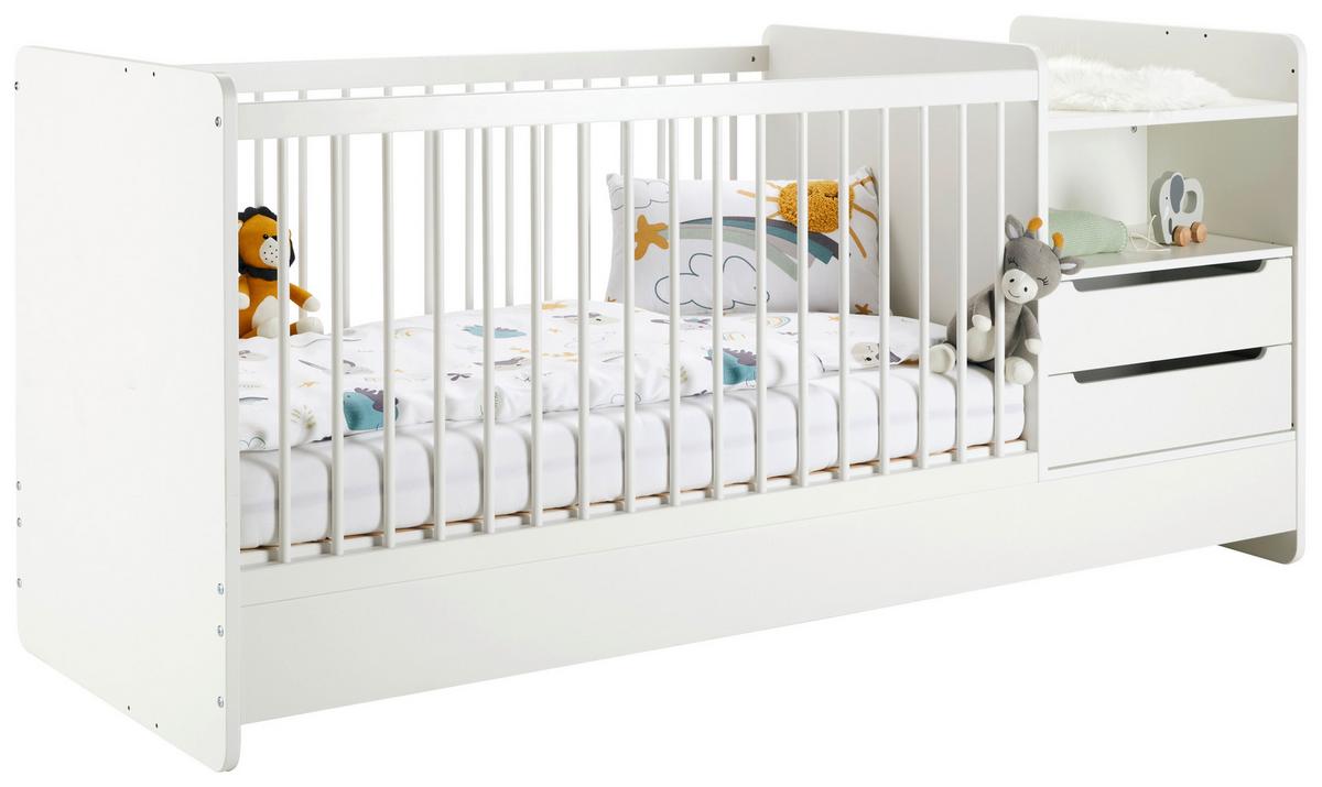 Dětská postýlka KIT NEW- M bílá, PL:cca. 70/140cm - bílá, Moderní, dřevo/kompozitní dřevo (204/75/95cm) - Mömax