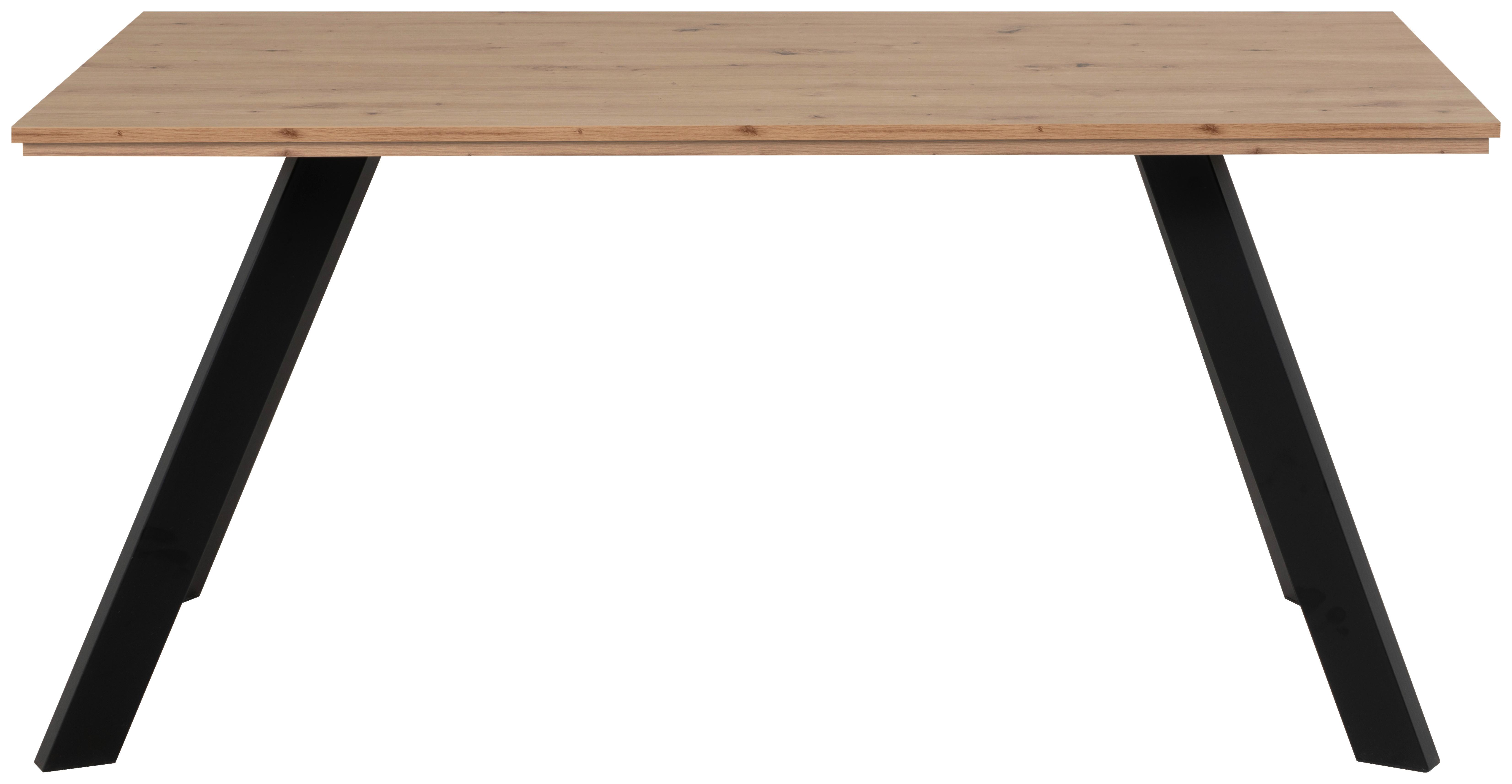 Esstisch Konstanz 160x90x72,5 Cm Eiche Dekor - Schwarz/Eiche Artisan, Basics, Holzwerkstoff/Metall (160/90/72,5cm) - MID.YOU