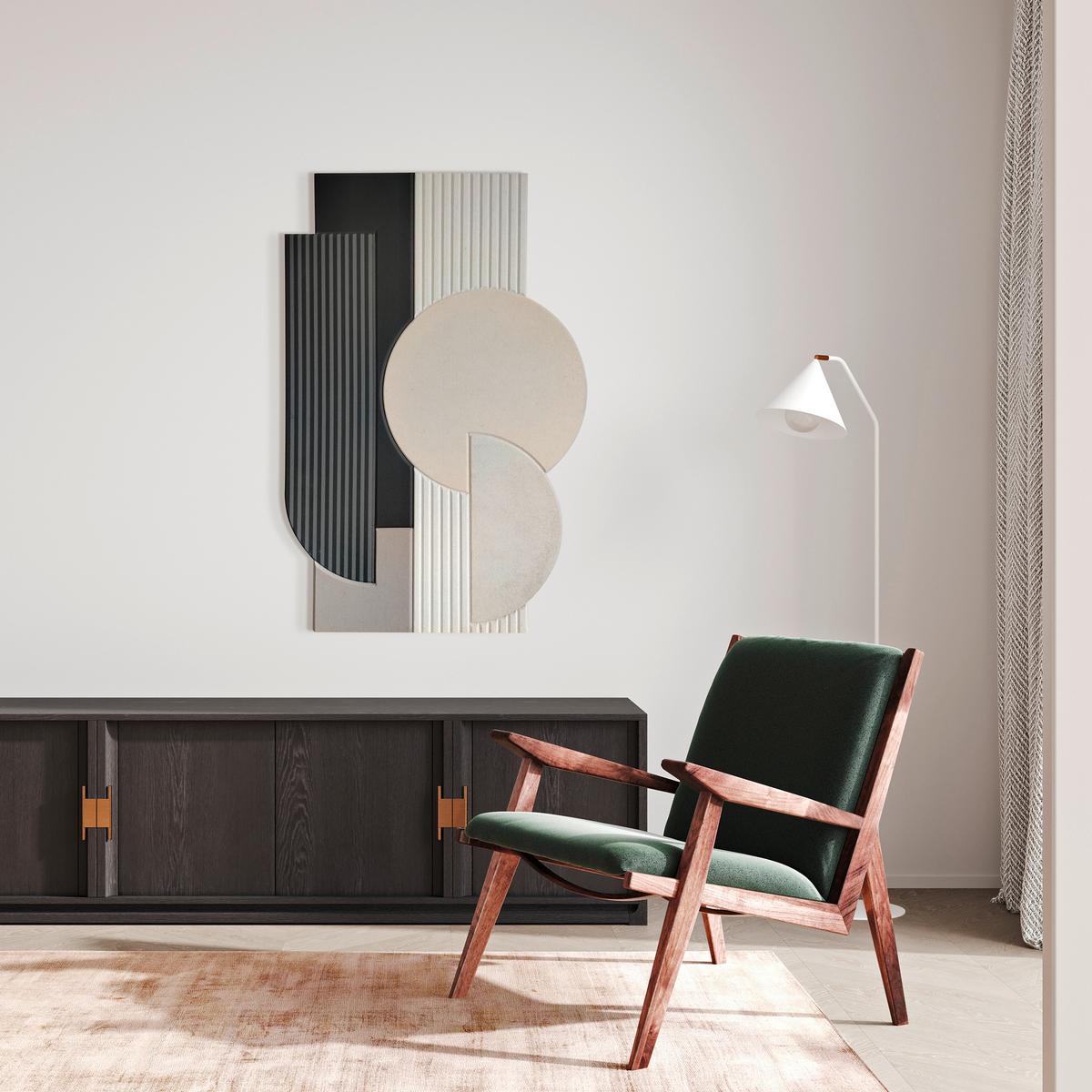 Akustický panel MILLA - černá/hnědá, textil (60/90cm) - Mömax