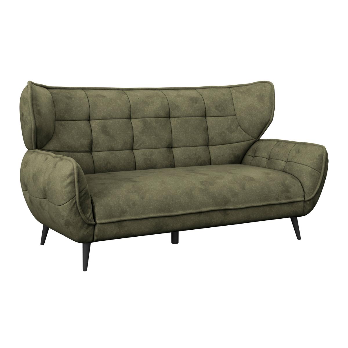 Dvojmiestna pohovka PESCARA, tmavozelená - čierna/tmavozelená, Modern, textil (191/105/98cm)