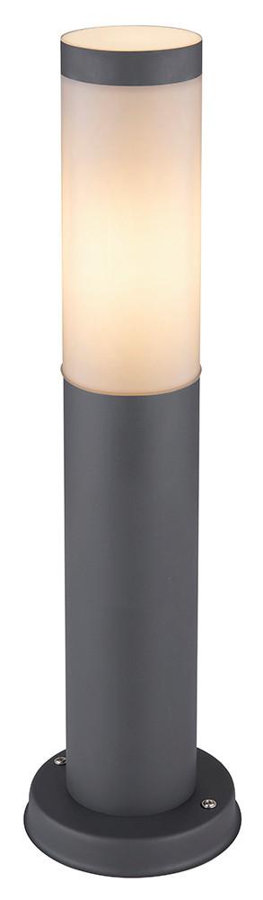 Außenleuchte Boston 60 Watt Edelstahl - Anthrazit/Opal, Basics, Kunststoff/Metall (12.7/45cm) - Globo