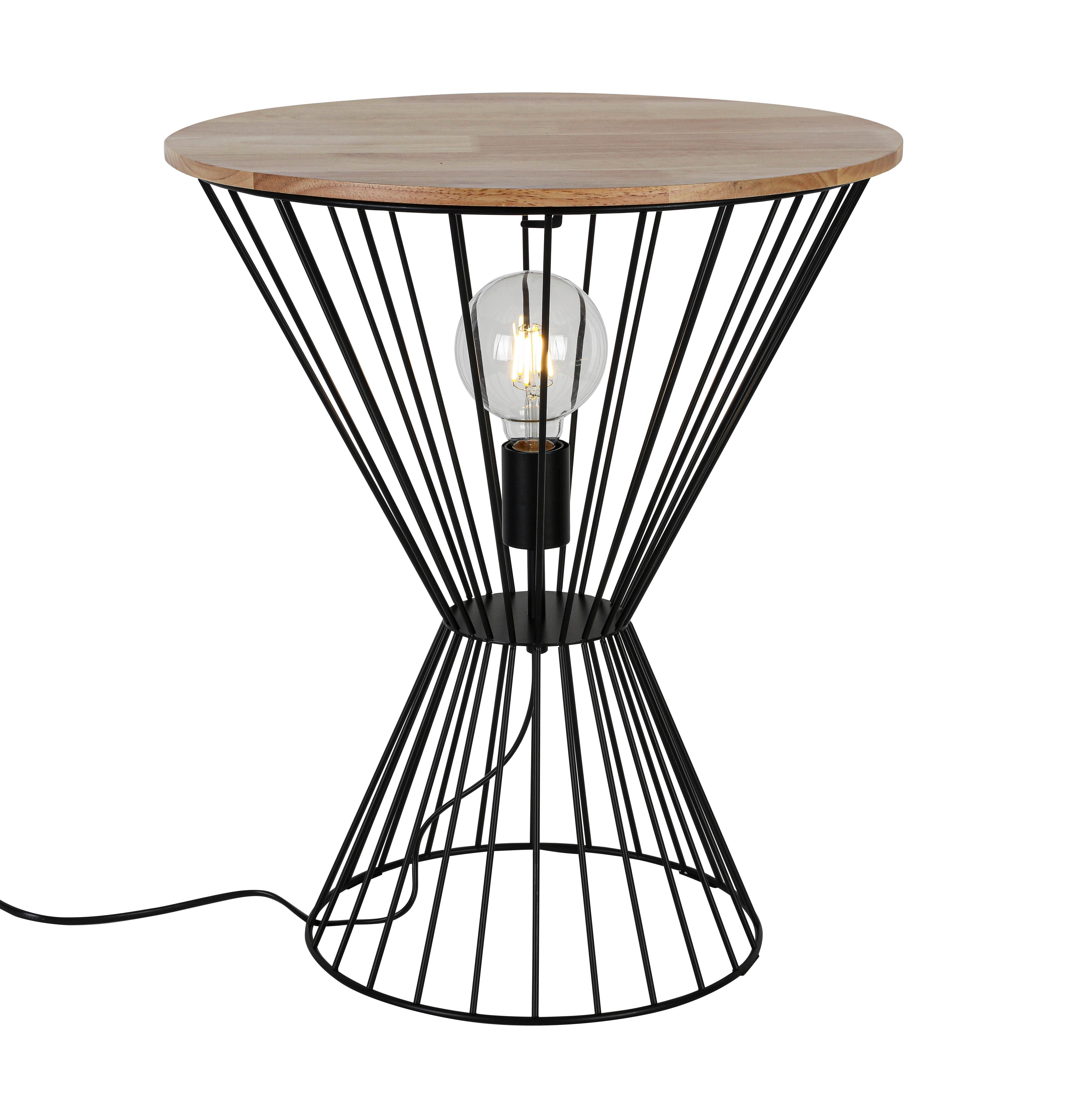 STOLNÍ LAMPA TABLE - černá/barvy dubu, Moderní, kov/dřevo (45/54cm) - Mömax