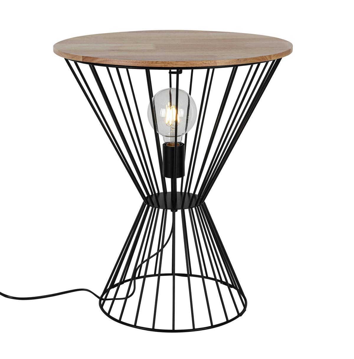 STOLNÍ LAMPA TABLE - černá/barvy dubu, Moderní, kov/dřevo (45/54cm) - Mömax