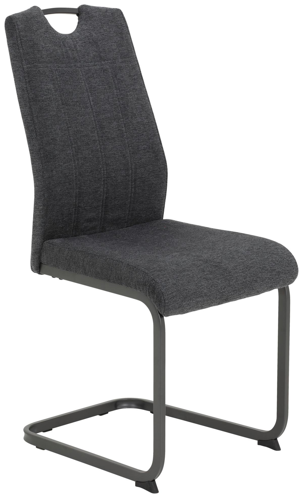 Schwingstuhl-Set Britta S Anthrazit - Anthrazit/Grau, MODERN, Textil/Metall (44/100/59cm) - MID.YOU