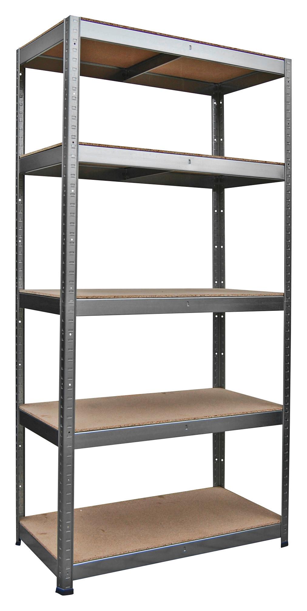 Schwerlastregal Jens ca. 90/180/40cm - Silberfarben/Naturfarben, Holz/Metall (90/40/180cm) - Homezone