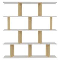REGÁL JORIN - biela, Design, kompozitné drevo (130/137/25cm) - Livetastic