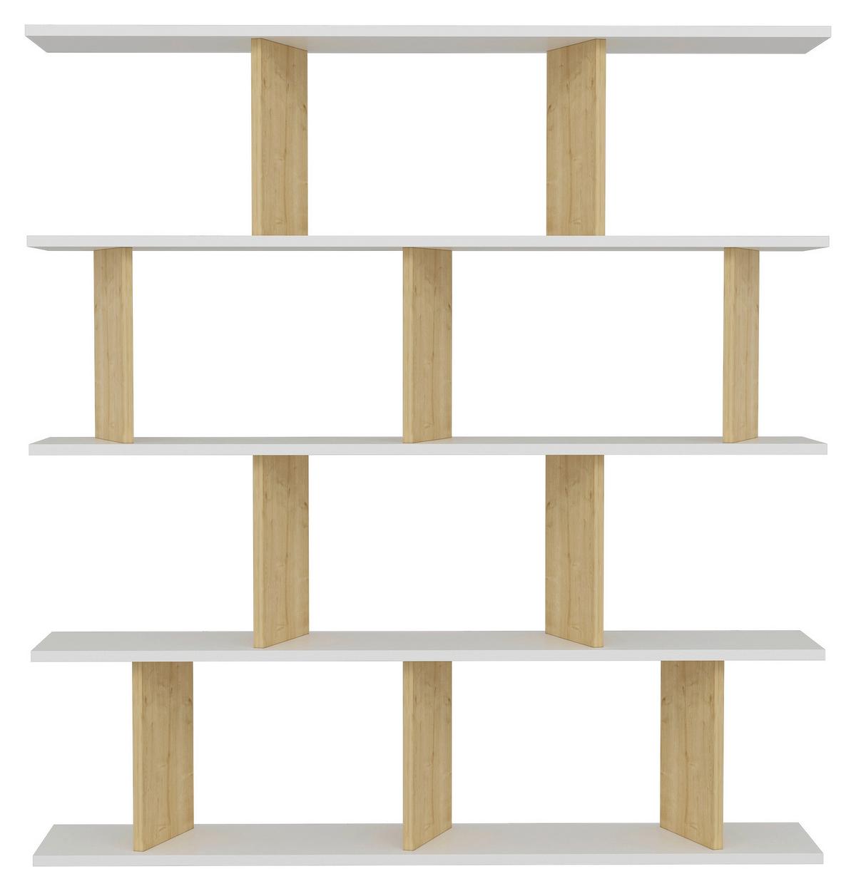 REGÁL JORIN - biela, Design, kompozitné drevo (130/137/25cm) - Livetastic
