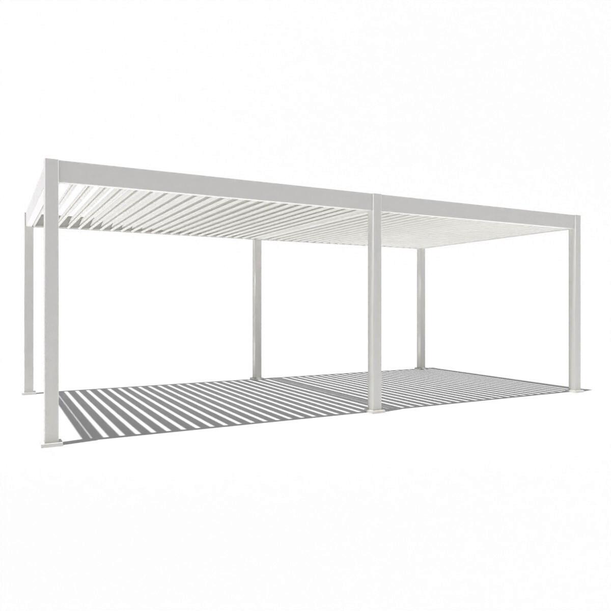 Pergola Deluxe 720x255x360cm Sturmfest, Elektrisch - Weiß, Basics, Metall (720/255/360cm) - Gardenson