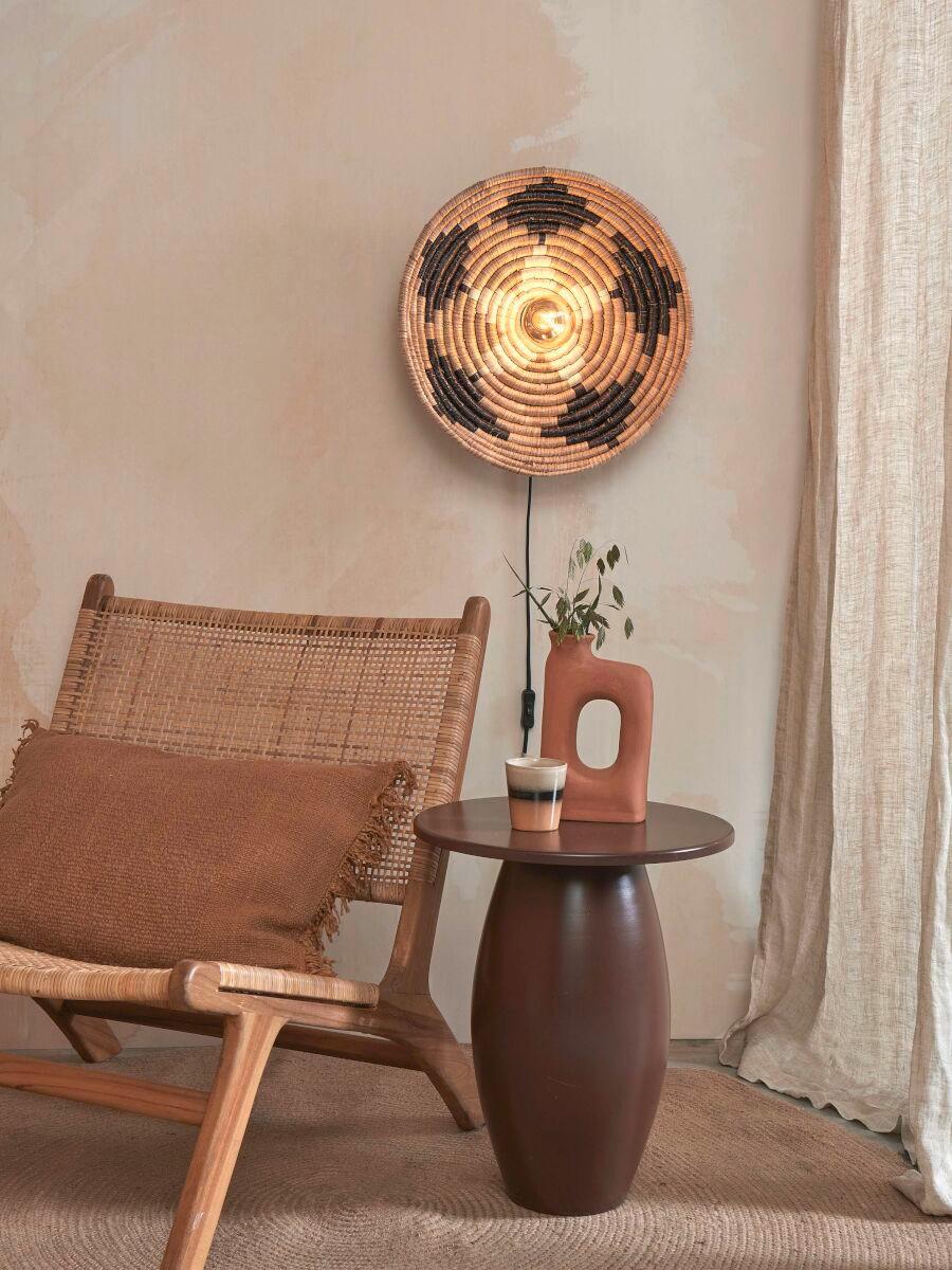 Wandleuchte Andros - Schwarz/Naturfarben, Basics, Naturmaterialien (45/6cm) - Good & Mojo