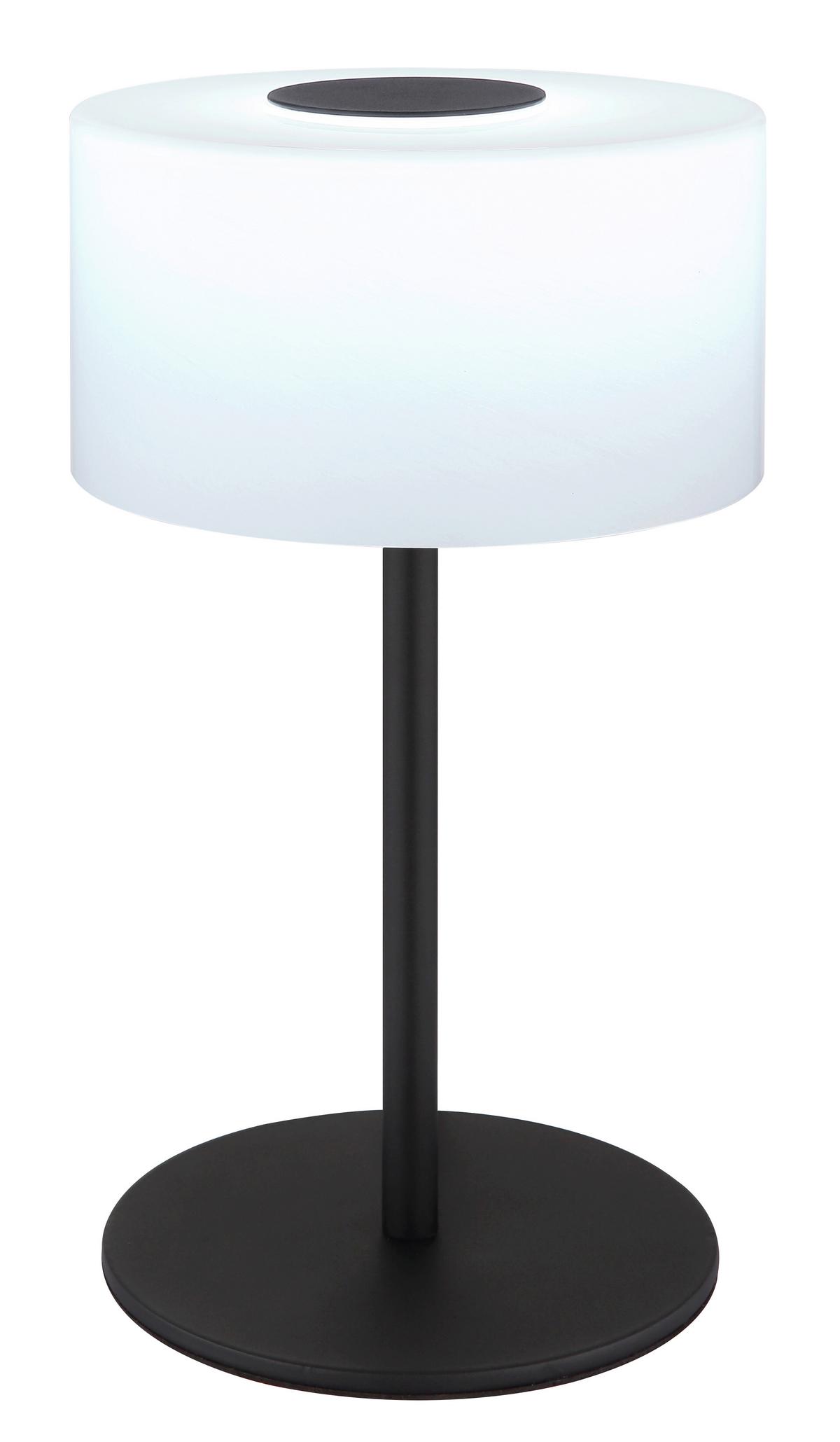 LED-Tischleuchte Trenton Weiß Schwarz D: 20 cm - Schwarz/Weiß, Design, Glas/Kunststoff (20/34,5cm) - Globo