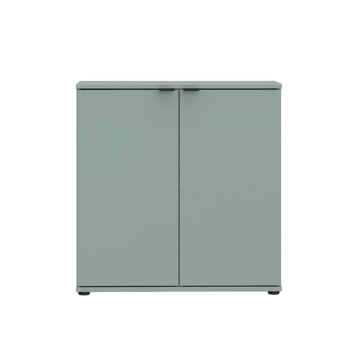 Komoda Ganymede, šalviovozelená, š: 80cm - čierna/šalviovozelená, Modern, kov/kompozitné drevo (80,1/82,3/34,1cm)