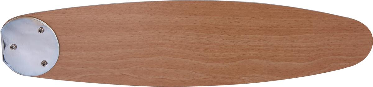 Deckenventilator Rolan Nickel 5 Holzflügel, LED-Leuchte - Buchefarben/Graphitfarben, KONVENTIONELL, Glas/Holz (132/40,6cm) - Globo