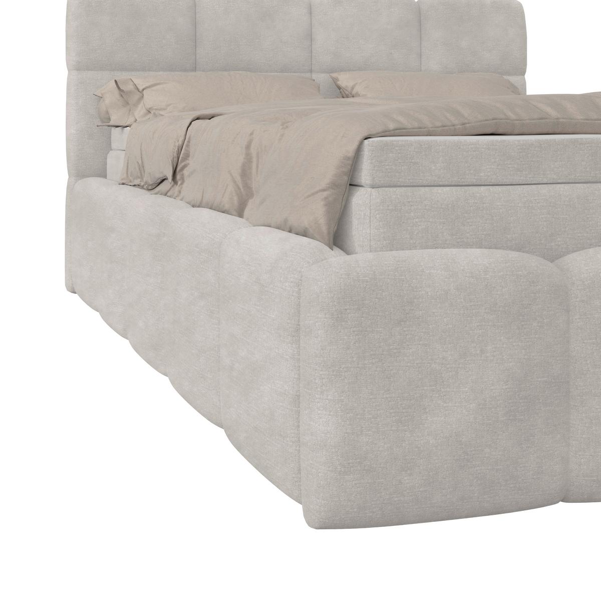 Polsterbett Noe Cremefarben 140x200 cm - Creme/Schwarz, Trend, Textil/Metall (140/200cm)