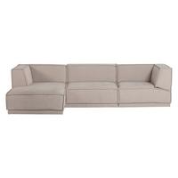 ECKSOFA Manu Naturfarben 160x286cm - Schwarz/Naturfarben, MODERN, Textil (160/286cm) - Livetastic