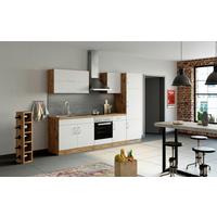 Küchenzeile Sorrento Mit Geräten B: 270 cm Weiß - Eiche Wotan/Weiß, MODERN, Holzwerkstoff (270cm) - Held