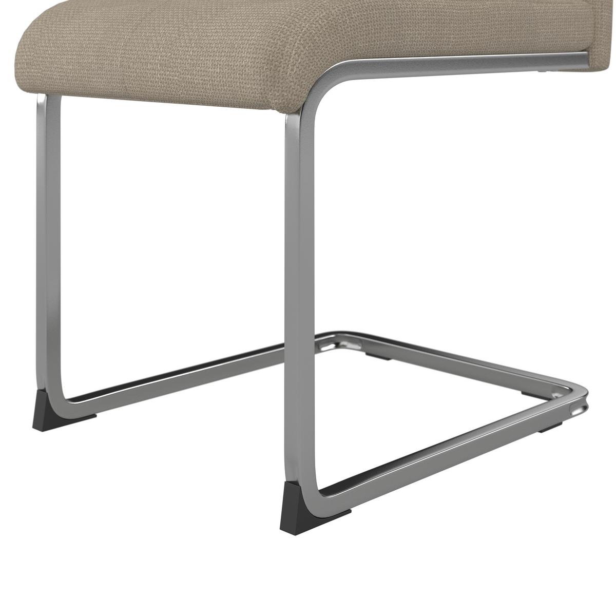 HOUPACÍ ŽIDLE LUCIE - krémová/barvy niklu, Moderní, kov/textil (43/99/60cm) - Bessagi Home