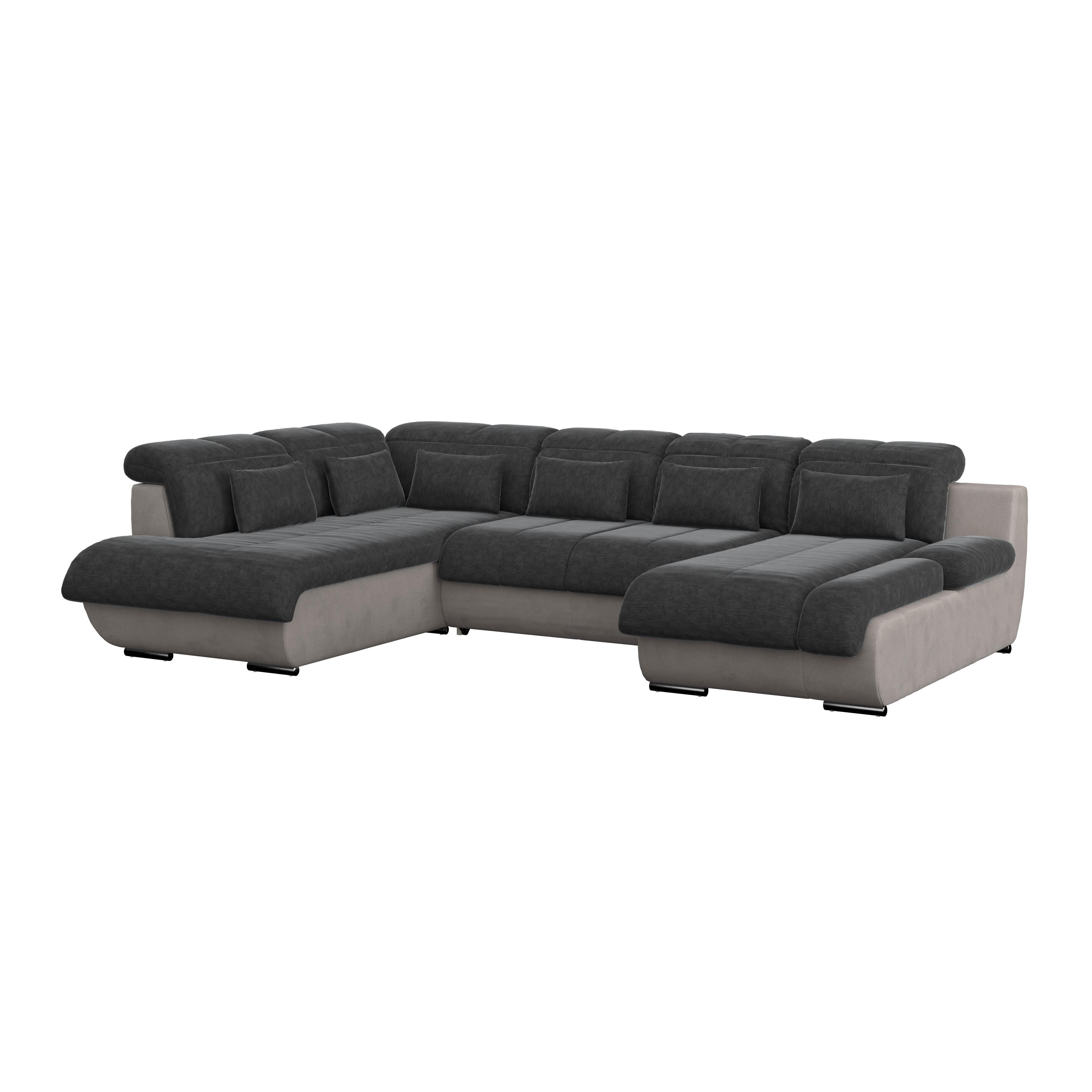 Wohnlandschaft mit Schlaffunktion Multi, Webstoff - Chromfarben/Anthrazit, MODERN, Textil (228/345/184cm)