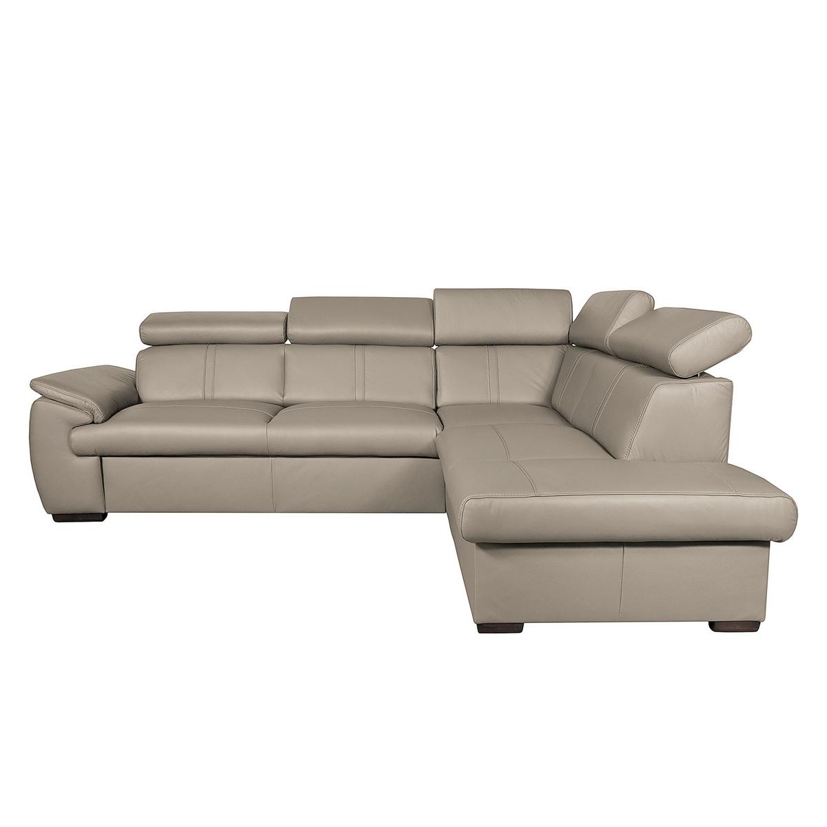 Ecksofa City Hellgrau S: 265x211 Cm - Wengefarben/Hellgrau, Design, Leder (265/211cm) - Livetastic