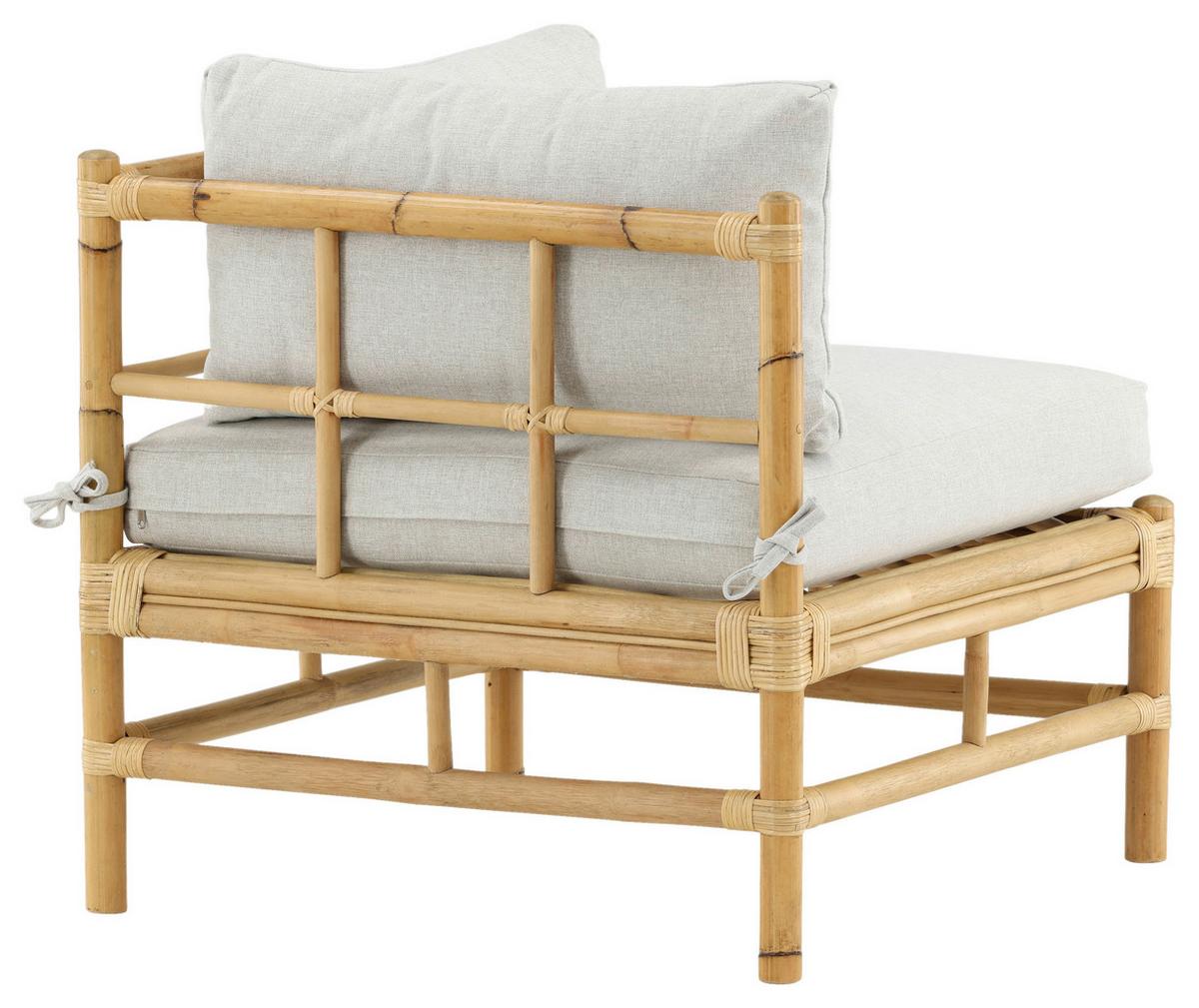 Loungeeckteil Cane - Hellbraun, KONVENTIONELL, Holz/Textil (75/70/74cm) - Gardenson