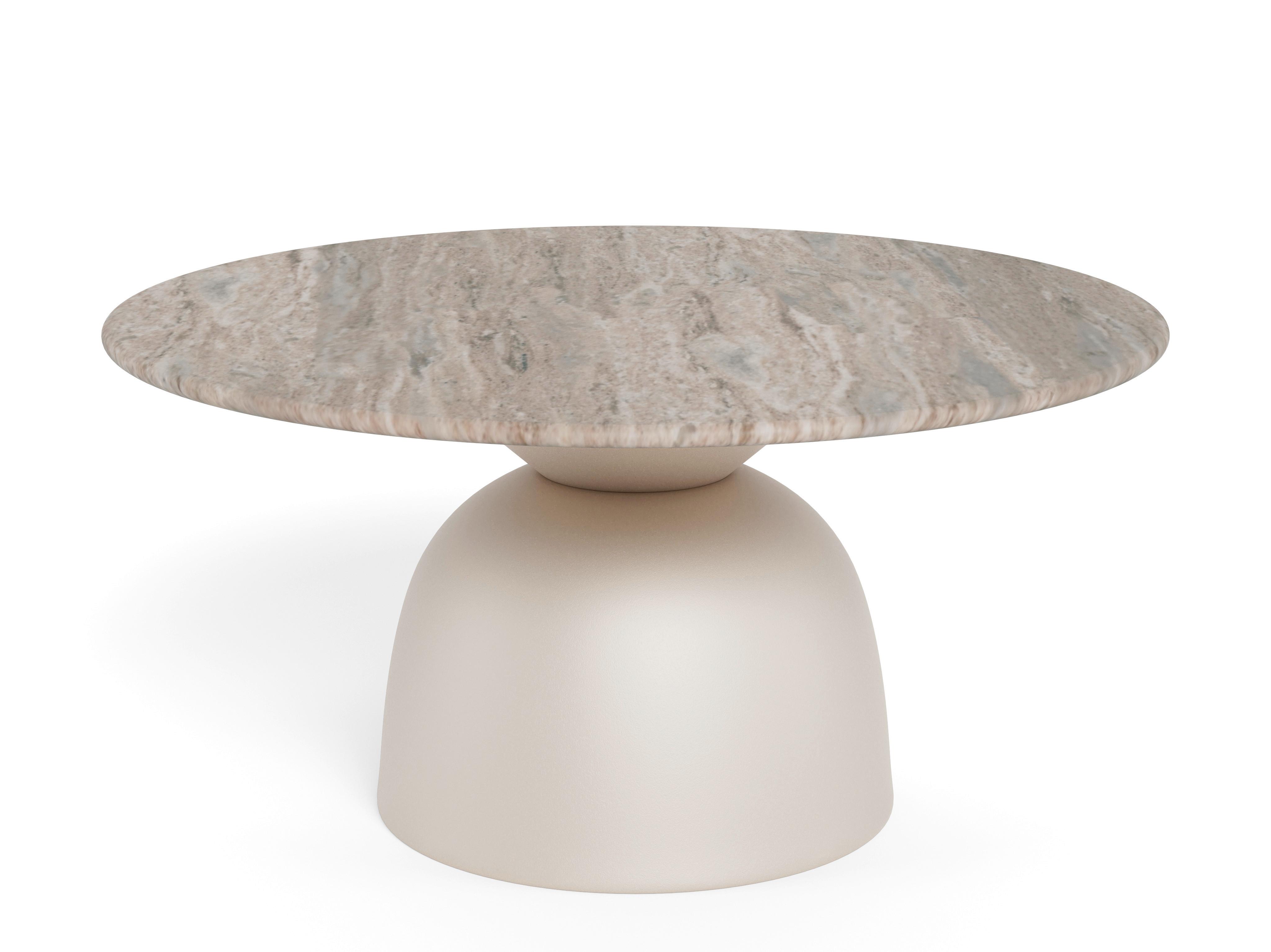 KONFERENČNÝ STOLÍK FERROL - sivá, Design, kov/kameň (80/42cm) - MID.YOU