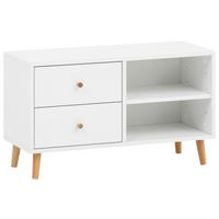 Garderobenbank Bjarne, Weiß B: 78,9 Cm - Weiß/Grün, Design, Holzwerkstoff (78,9/46,5/33cm) - MID.YOU