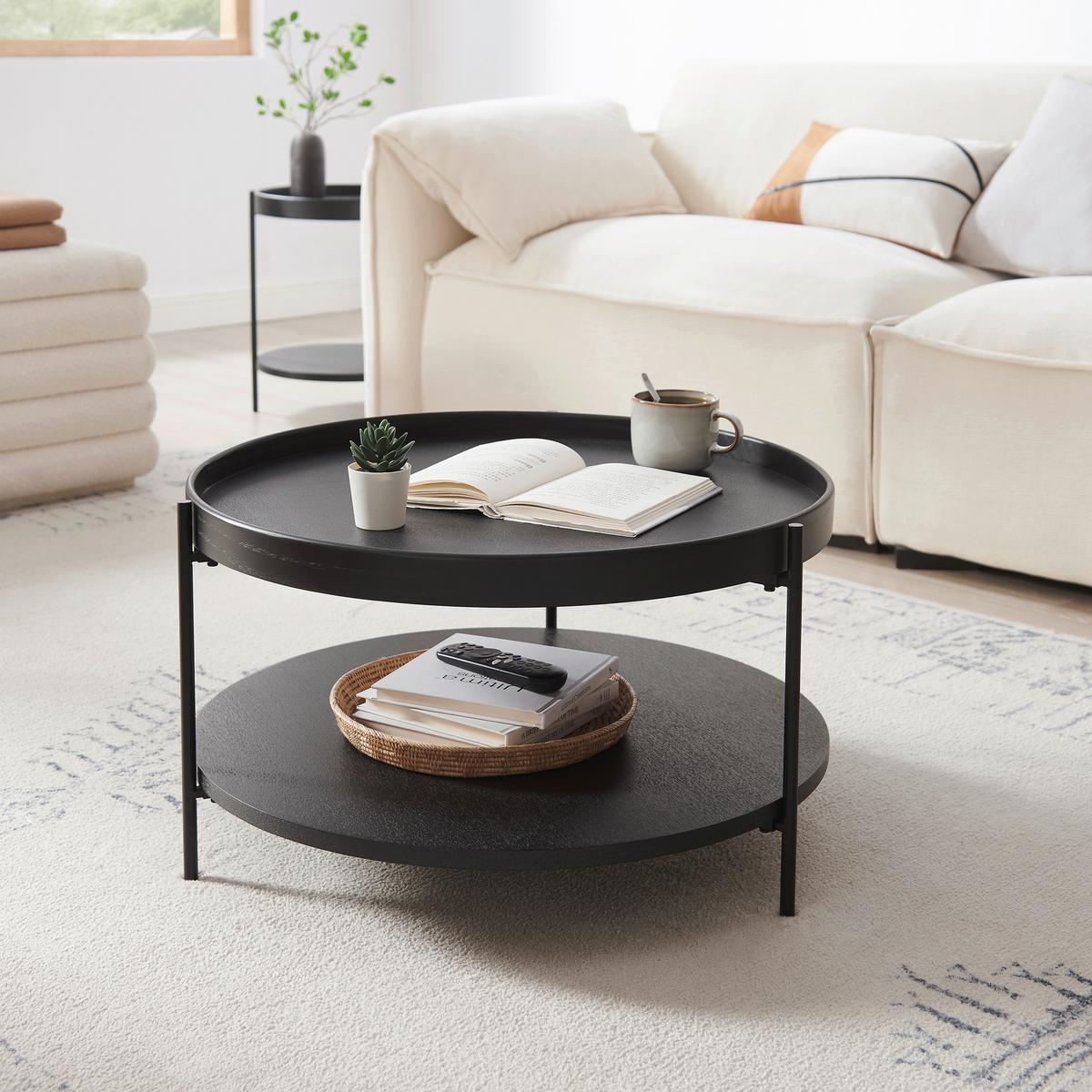 Couchtisch Schwarz B: 69 Cm - Schwarz, Design, Holzwerkstoff/Metall (69/69/39cm) - Livetastic