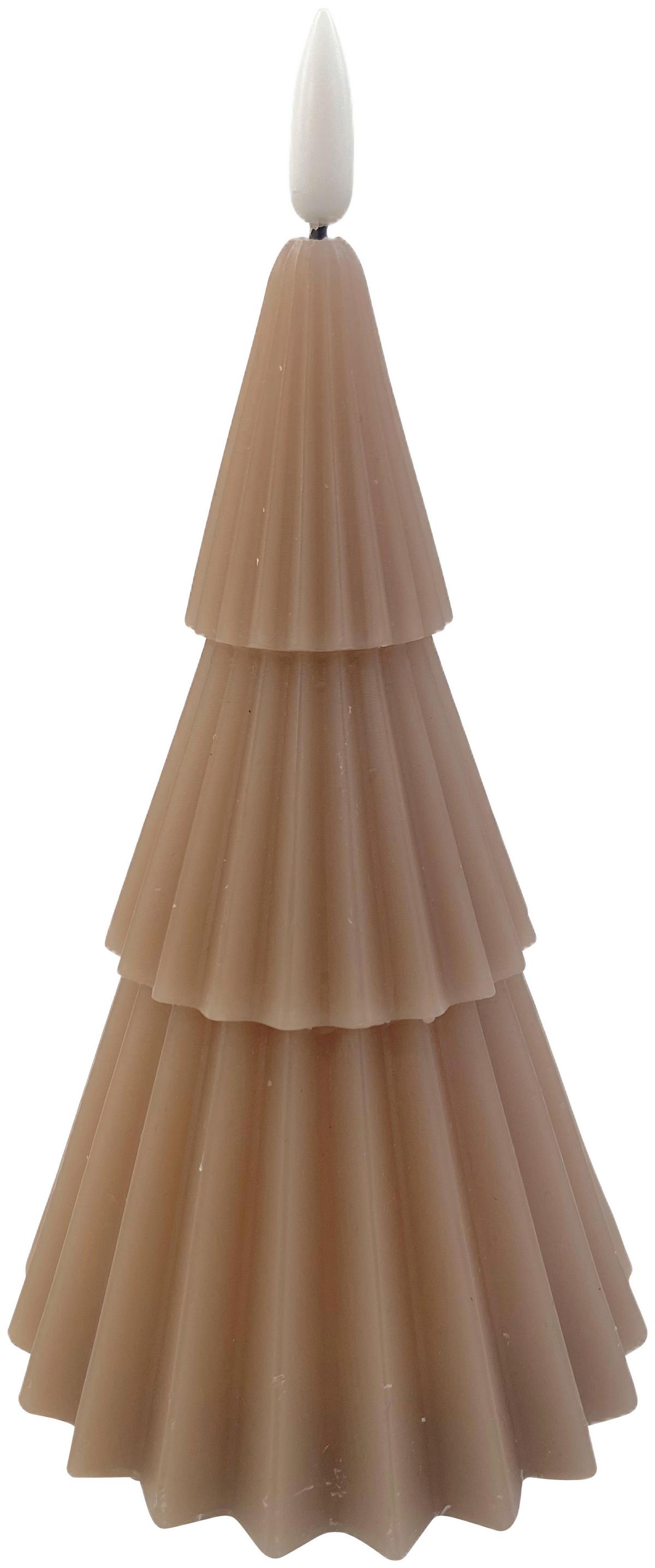 LED svíčka TREE -PAZ- - šedohnědá, Konvenční, plast/přírodní materiály (10/16,5cm) - Modern Living