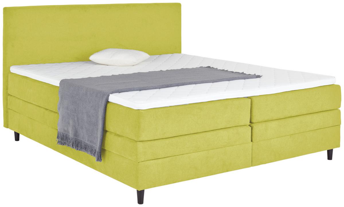 Boxspringbett Mit Topper & Bettkasten 180x200 Kleopatra - Grün, KONVENTIONELL, Holz/Holzwerkstoff (180/200cm) - Ondega