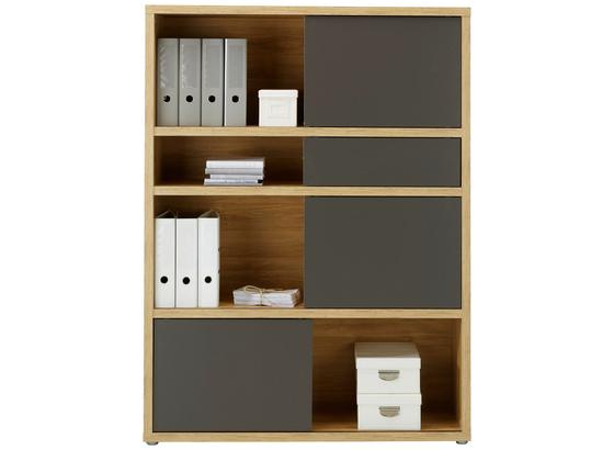 Regál Riga - barvy dubu/antracitová, Moderní, kompozitní dřevo (116,6/156,3/37cm) - Premium Living Regál Riga - barvy dubu/antracitová, Moderní, kompozitní dřevo (116,6/156,3/37cm) - Premium Living