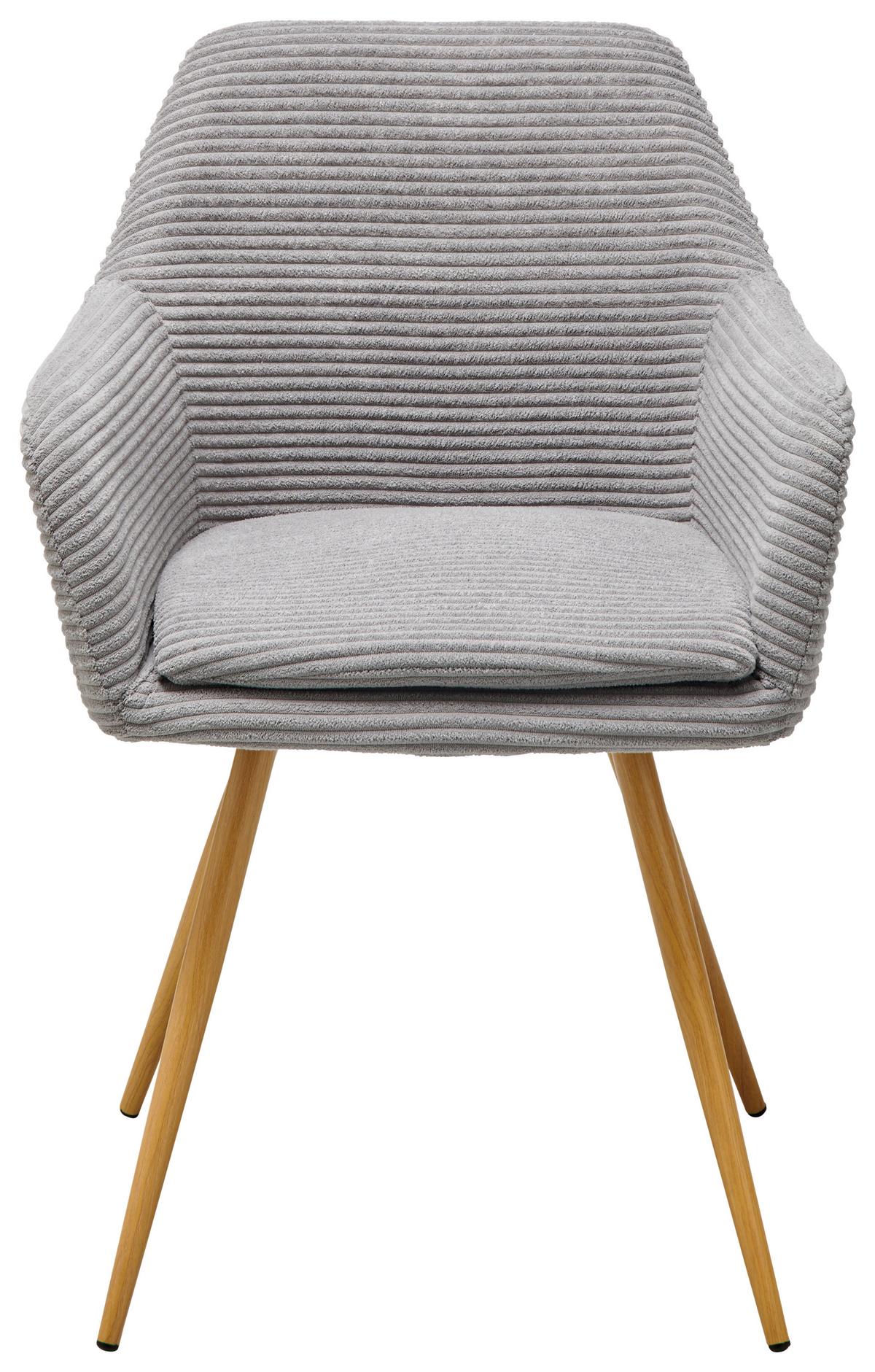 Armlehnstuhl Cardiff - Naturfarben/Grau, LIFESTYLE, Textil/Metall (57/83/62cm) - MID.YOU
