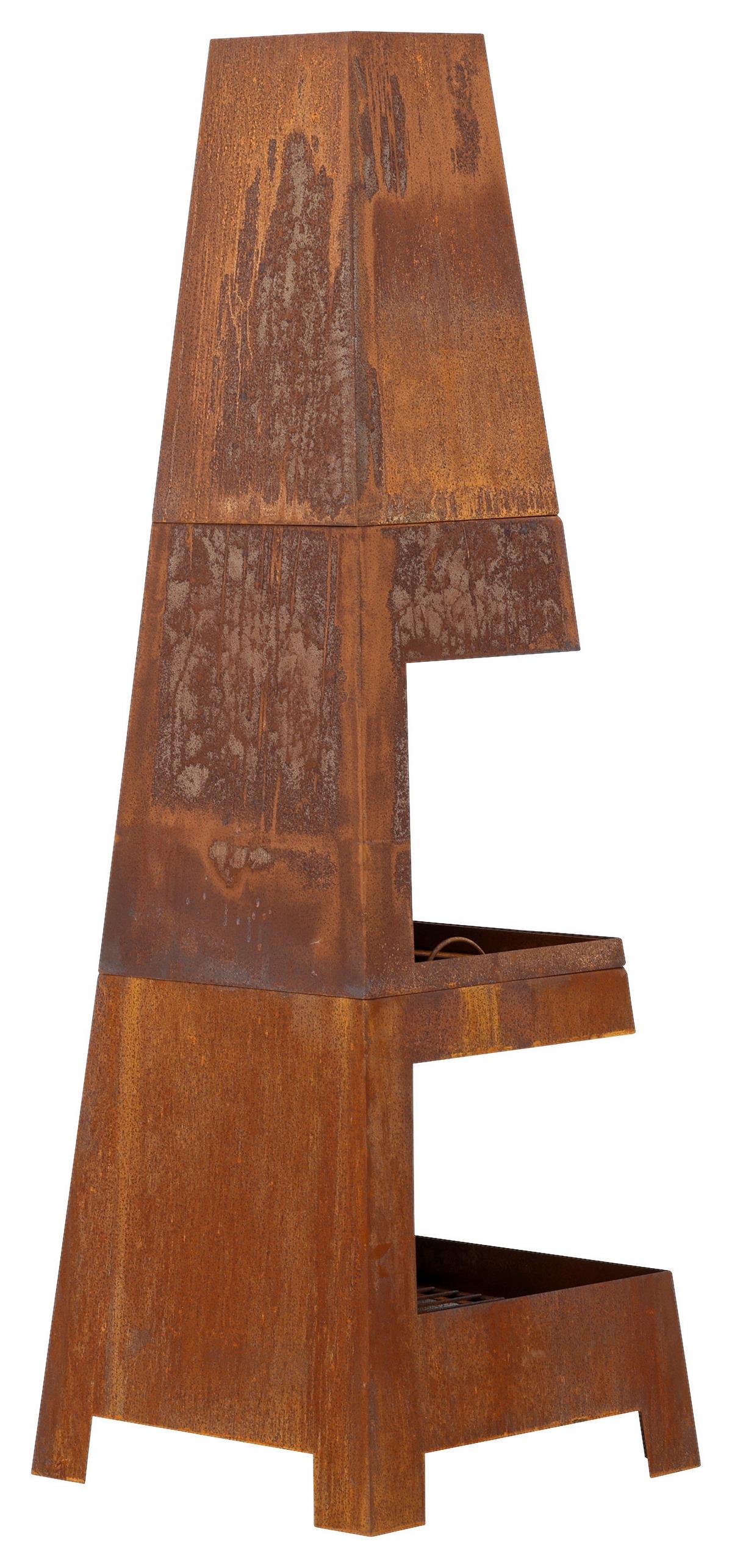 Feuerstelle Bastian - Dunkelorange, KONVENTIONELL, Metall (50/150/50cm) - Gardenson