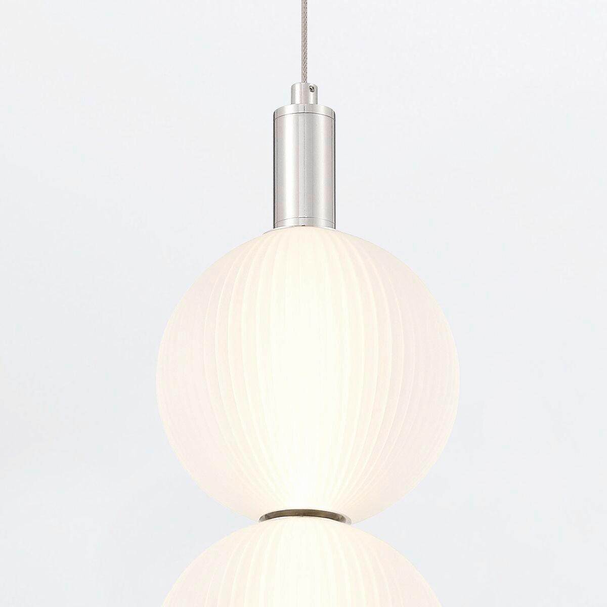 Led Függeszték Qn-Palmas-2mp-Pn - nikkelszínű, Konventionell, üveg/fém (15,2/47,5cm) - Elstead Lighting
