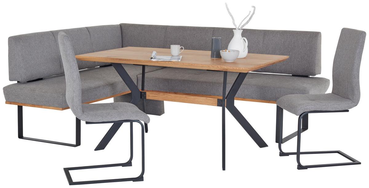 Eckbank Dunkelgrau/Schwarz Tristan 175x225 cm - Schwarz/Grau, MODERN, Holz/Textil (175/225cm) - James Wood