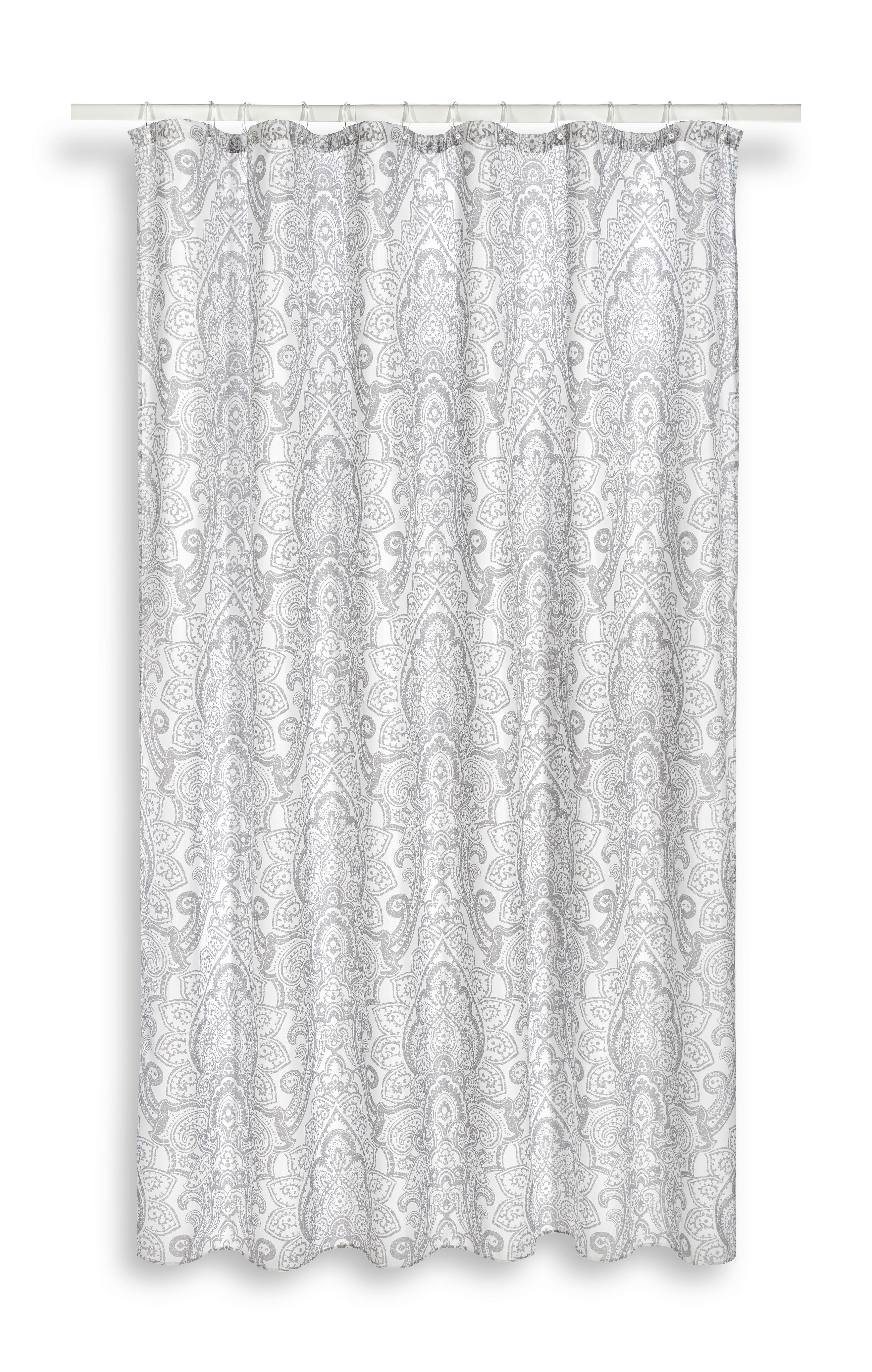 Zuhanyfüggöny Svenja - szürke, Modern, textil (180/200cm)